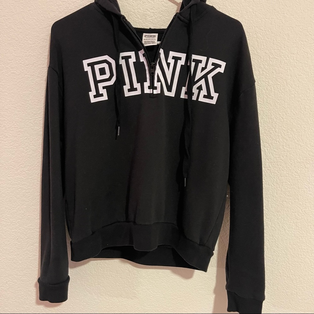 PINK black half zip sweater